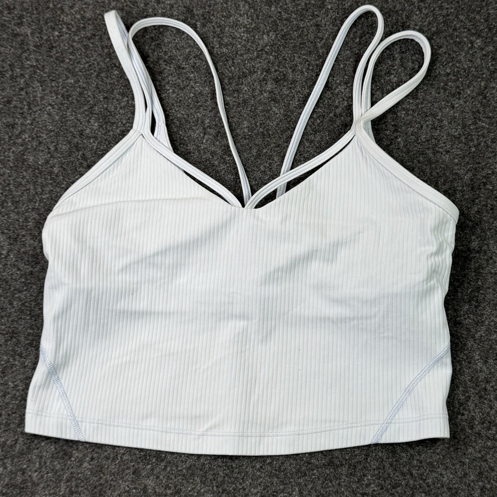 Lululemon Align Strappy Ribbed Tank Top Womens 6 Light Blue Nulu Cropped